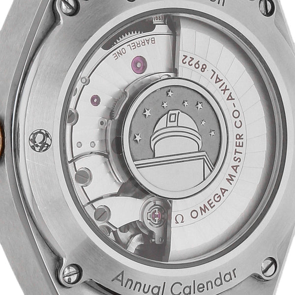 Reloj Omega para caballero modelo Constellation Globemaster vistas en oro rosa 18 kilates.