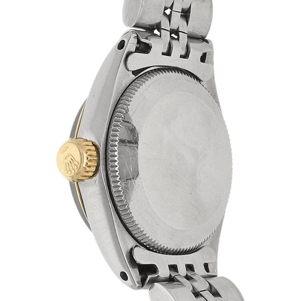 Reloj Rolex para dama modelo Oyster Perpetual Date vistas oro amarillo 14 kilates.