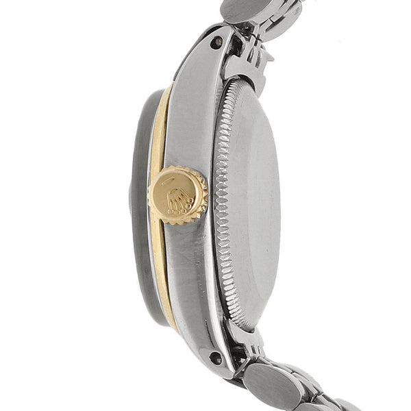 Reloj Rolex para dama modelo Oyster Perpetual Date vistas oro amarillo 14 kilates.