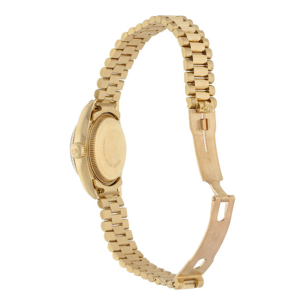 Reloj Rolex para dama modelo Oyster Perpetual DateJust en oro dos tonos 18 kilates.