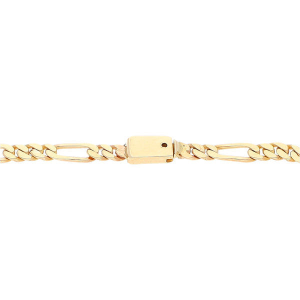 Pulsera de tres eslabones por uno en oro amarillo 14 kilates.