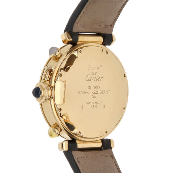Reloj Cartier para caballero modelo Pasha caja y broche en oro amarillo 18 kilates.