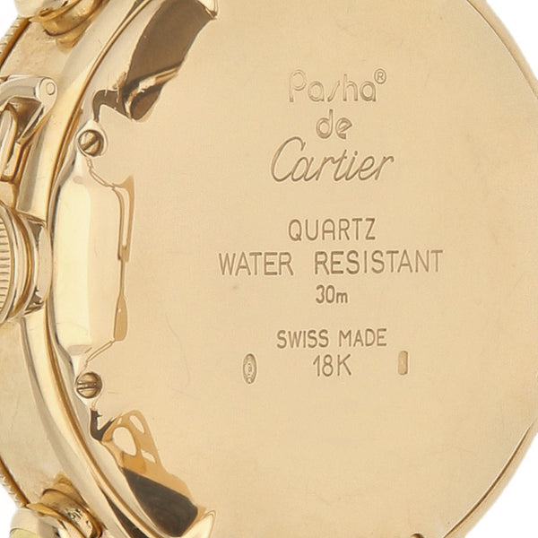 Reloj Cartier para caballero modelo Pasha caja y broche en oro amarillo 18 kilates.