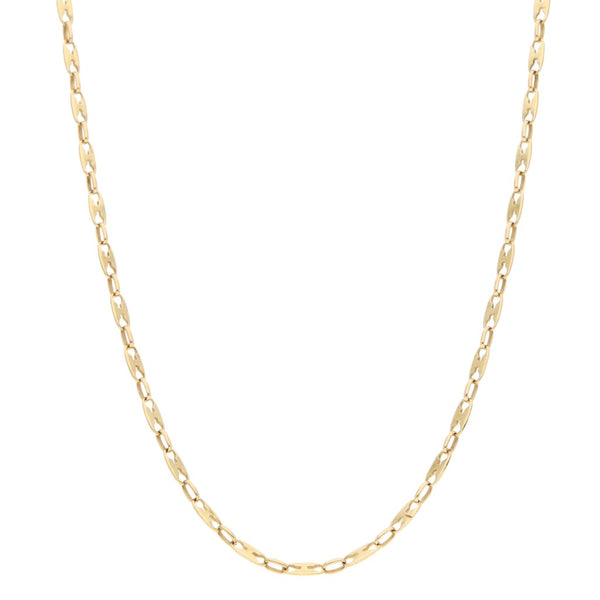 Collar eslabón combinado en oro amarillo 14 kilates.