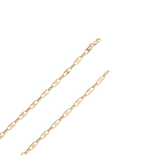 Collar eslabón combinado en oro amarillo 14 kilates.