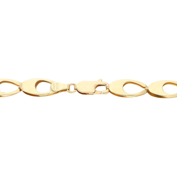 Pulsera eslabón laminado en oro amarillo 14 kilates.