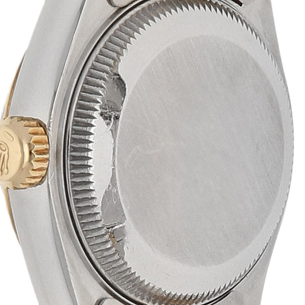 Reloj Rolex para dama modelo Oyster Perpetual DateJust vistas en oro amarillo 18 kilates.