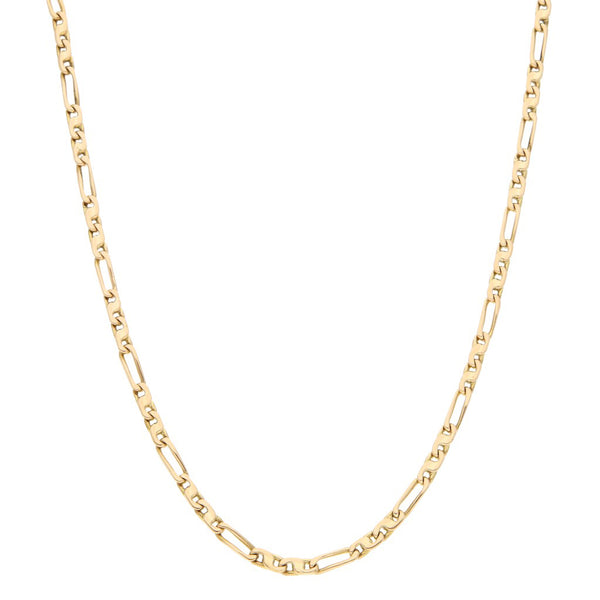 Gargantilla eslabón combinado en oro amarillo 14 kilates.