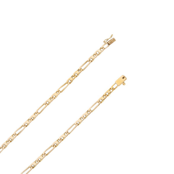 Gargantilla eslabón combinado en oro amarillo 14 kilates.