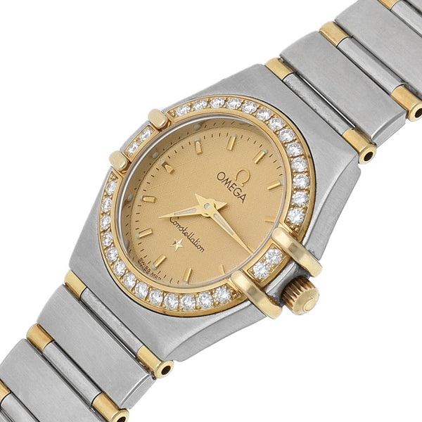 Reloj Omega para dama modelo Contellation vistas oro amarillo 18 kilates.