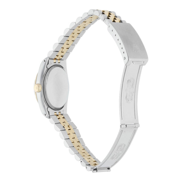 Reloj Rolex para dama modelo Oyster Perpetual DateJust vistas en oro amarillo 18 kilates.