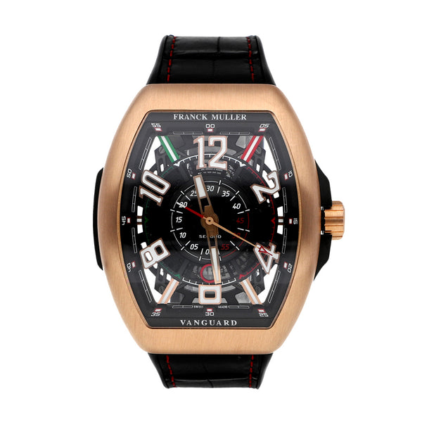 Reloj Franck Muller para caballero modelo Vanguard Edicion México La Mejor Carrera del Mundo caja en oro rosa 18 kilates.