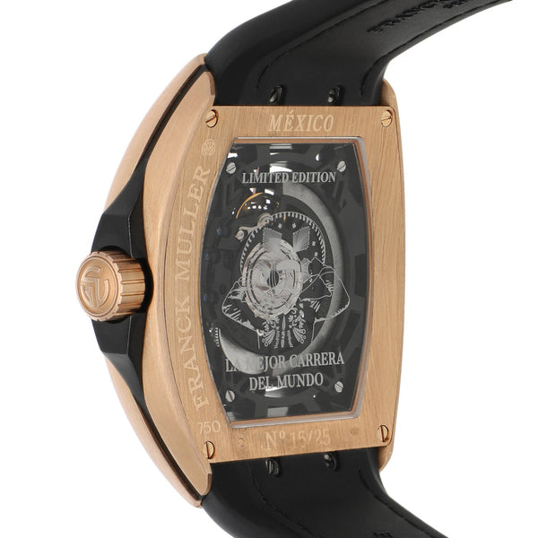 Reloj Franck Muller para caballero modelo Vanguard Edicion México La Mejor Carrera del Mundo caja en oro rosa 18 kilates.