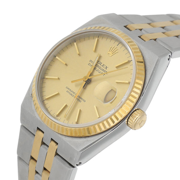 Reloj Rolex para caballero modelo OysterQuartz DateJust vistas en oro amarillo 18 kilates.