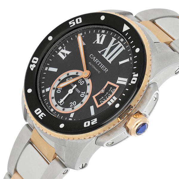 Reloj Cartier para caballero modelo Calibre de Cartier Diver vistas en oro rosa 18 kilates.