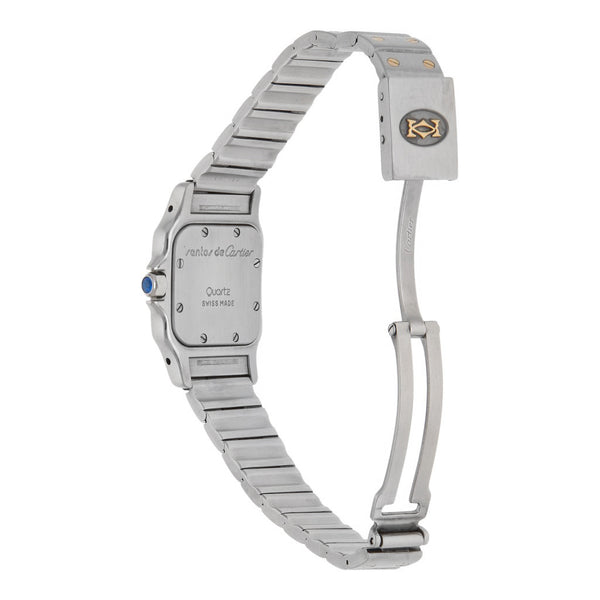 Reloj Cartier para dama modelo Santos con vistas oro amarillo 18 kilates.