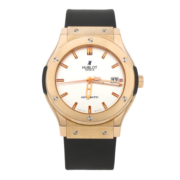 Reloj Hublot Para caballero modelo Classic Fusion King Gold caja y broche en oro rosa 18 kilates.