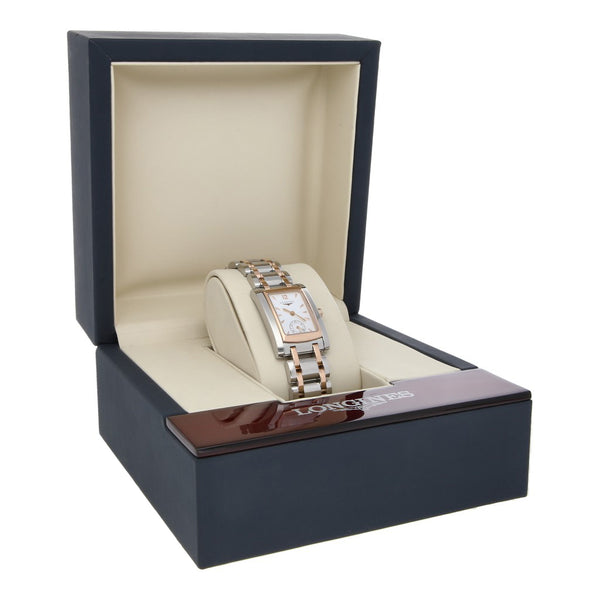 Reloj Longines para dama modelo DolceViita vistas oro rosa 18 kilates.