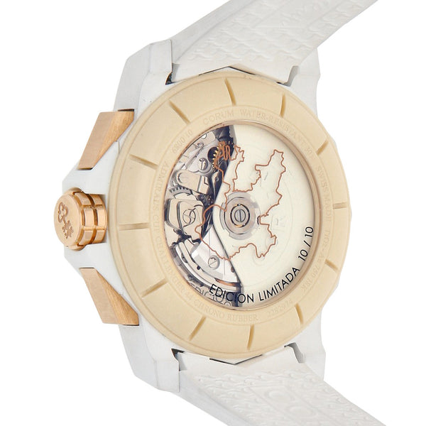Reloj Corum para caballero modelo Admiral's Cup Challenger 44 Chrono Rubber edición Jalisco vistas en oro rosa 18 kilates.