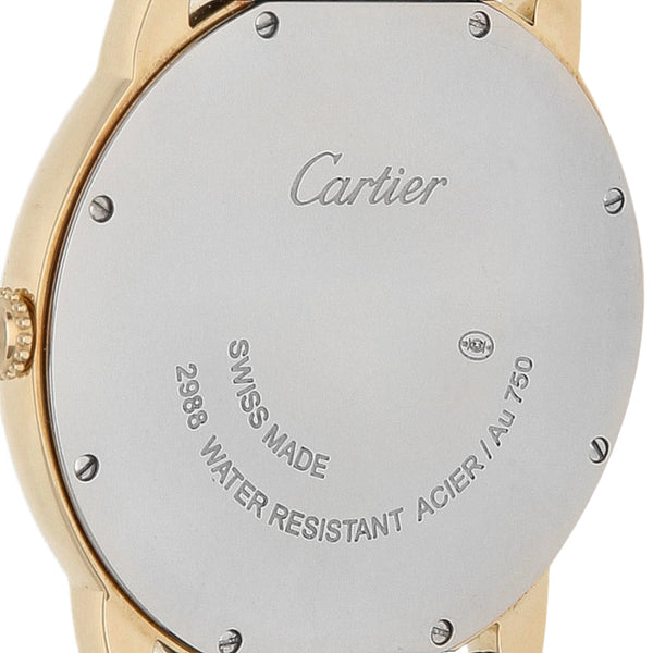 Reloj Cartier para caballero modelo Ronde Solo caja en oro amarillo 18 kilates.
