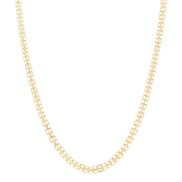 Collar eslabón tejido en oro amarillo 14 kilates.