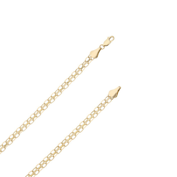 Collar eslabón tejido en oro amarillo 14 kilates.