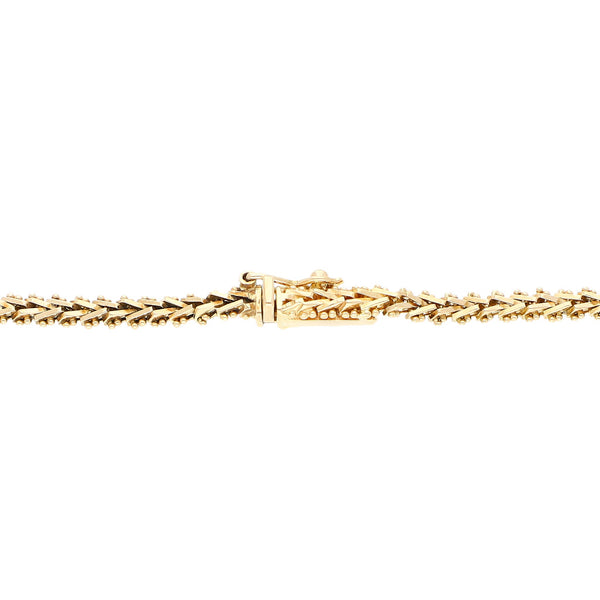 Pulsera eslabón boleado en oro tres tonos 14 kilates.
