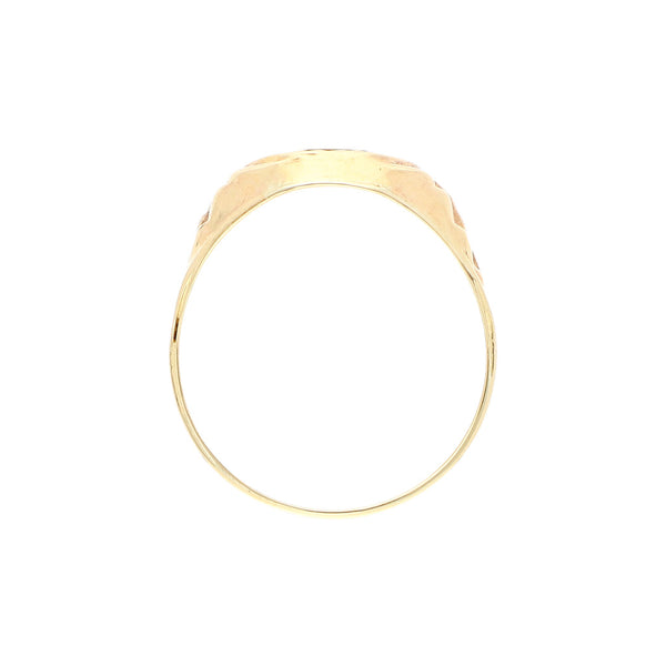 Anillo tipo sello en oro amarillo 14 kilates.