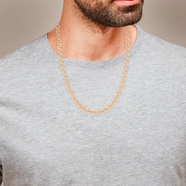 Collar eslabón nudo marino en oro amarillo 14 kilates,