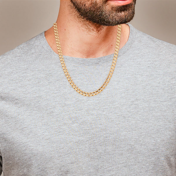 Collar eslabón barbado en oro amarillo 14 kilates.