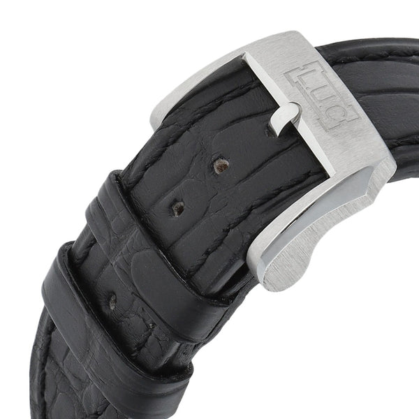 Reloj para caballero modelo Chopard L.U.C Quattro caja y broche en oro blanco 18 kilates.