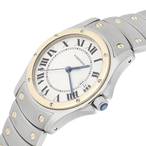 Reloj Cartier para dama modelo Santos Ronde vistas en oro amarillo 18 kilates.