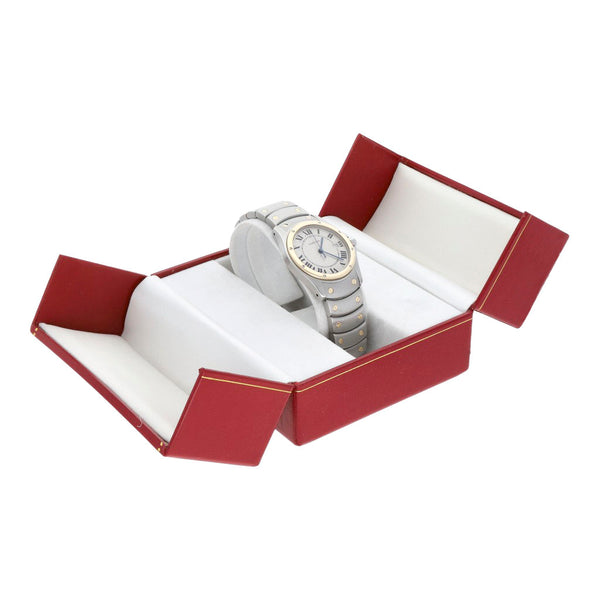 Reloj Cartier para dama modelo Santos Ronde vistas en oro amarillo 18 kilates.