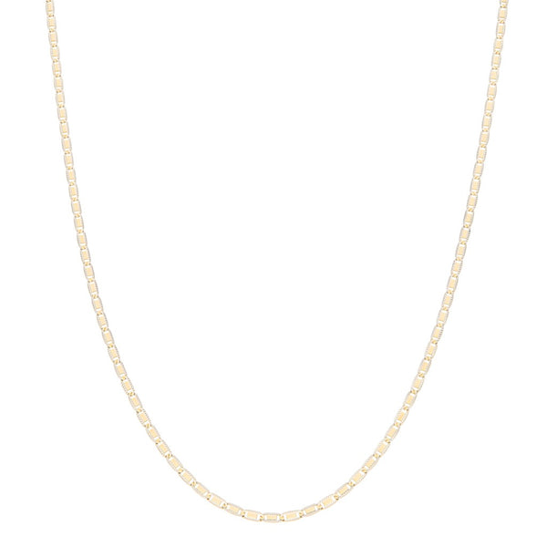 Collar eslabón nudo marino platinado en oro amarillo 14 kilates.