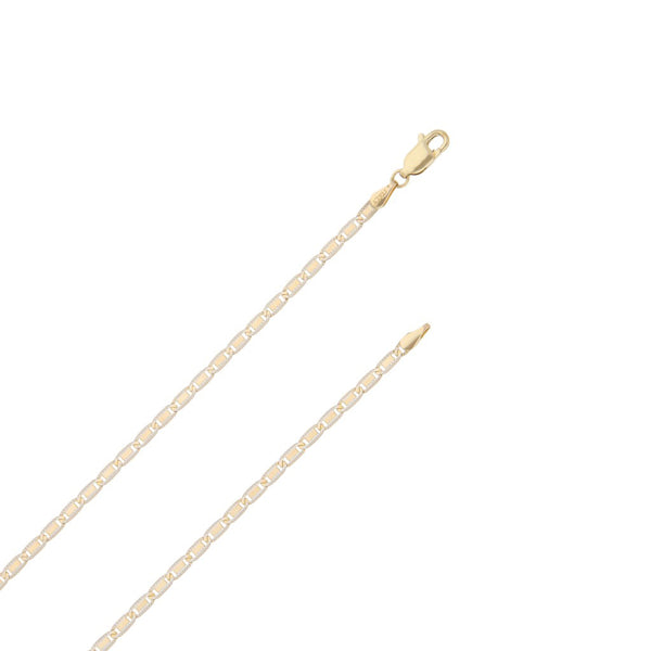 Collar eslabón nudo marino platinado en oro amarillo 14 kilates.