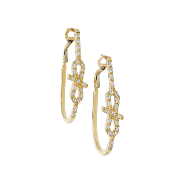 Arracadas diseño especial con circonias en oro amarillo 14 kilates.