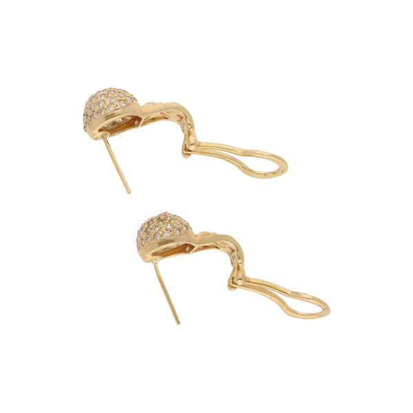 Juego de anillo y aretes diseño especial con diamantes en oro amarillo 14 kilates.