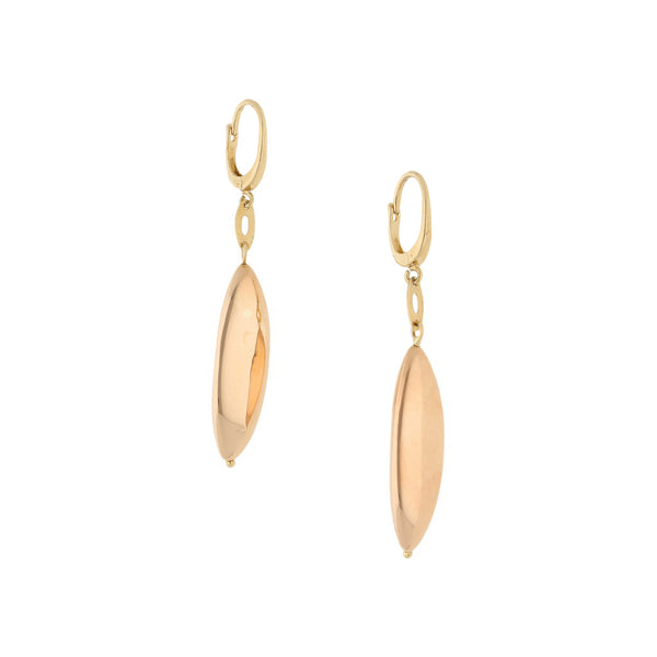 Aretes huecos en oro dos tonos 14 kilates.