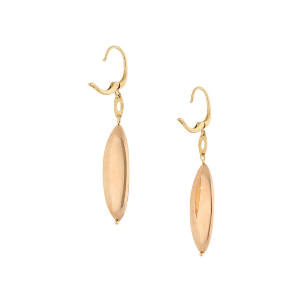 Aretes huecos en oro dos tonos 14 kilates.