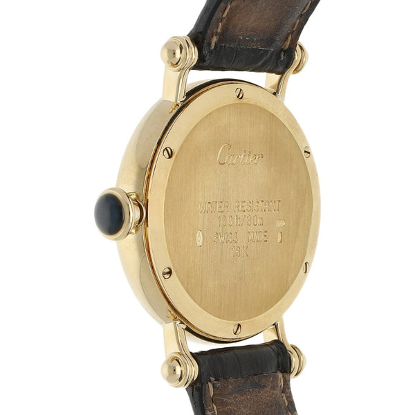 Reloj Cartier para dama modelo Diabolo caja y broche en oro amarillo 18 kilates.