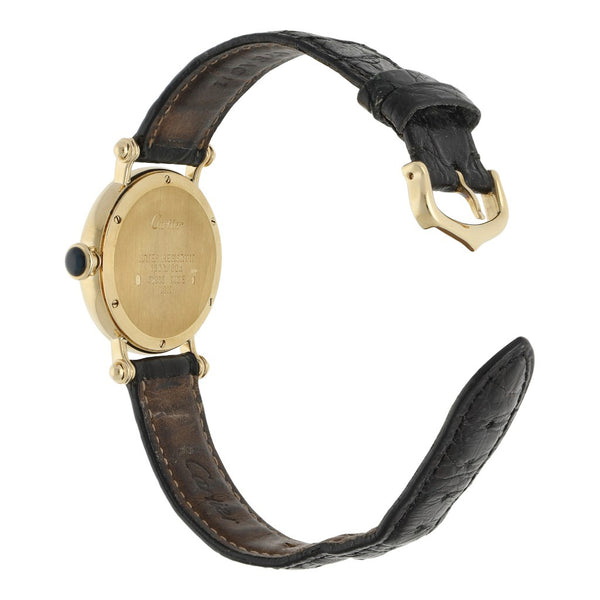 Reloj Cartier para dama modelo Diabolo caja y broche en oro amarillo 18 kilates.