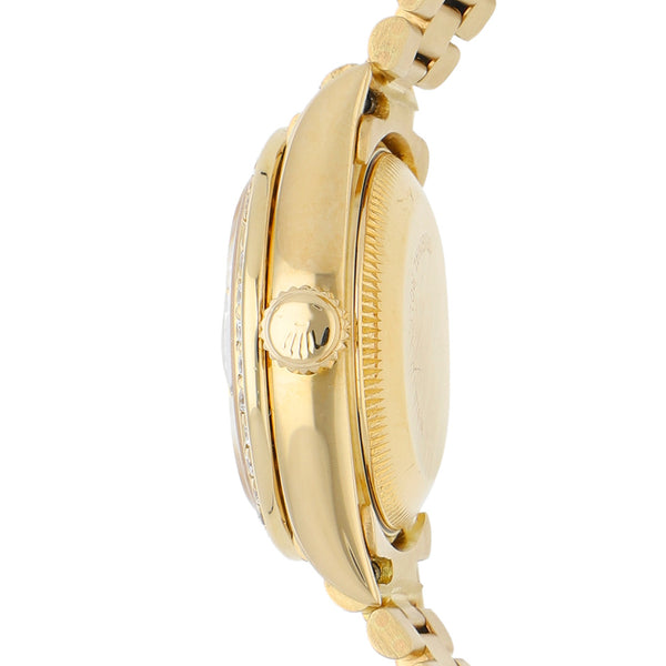 Reloj Rolex para dama modelo Oyster Perpetual DateJust en oro dos tonos 18 kilates.