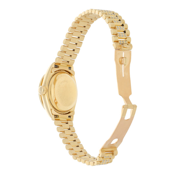 Reloj Rolex para dama modelo Oyster Perpetual DateJust en oro dos tonos 18 kilates.