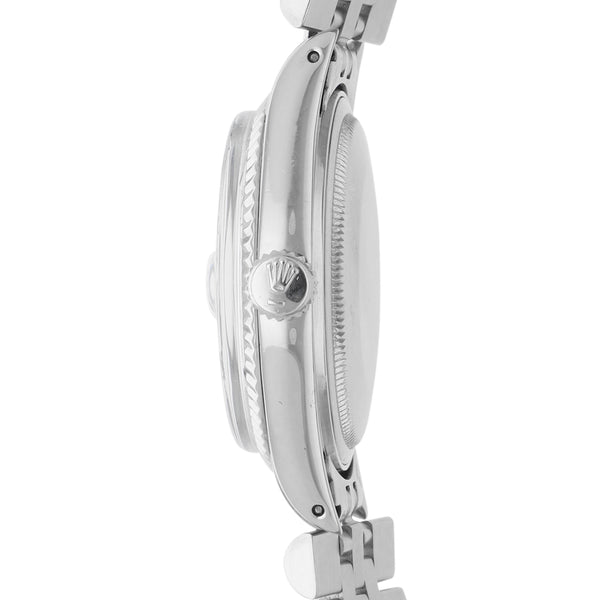 Reloj Rolex para caballero modelo Oyster Perpetual DateJust bisel en oro blanco 18 kilates.
