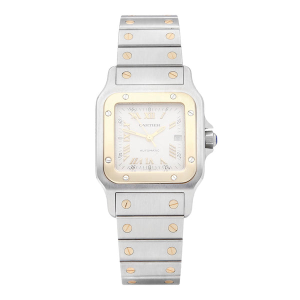 Reloj Cartier para caballero/unisex modelo Santos Galbee vistas en oro amarillo 18 kilates.