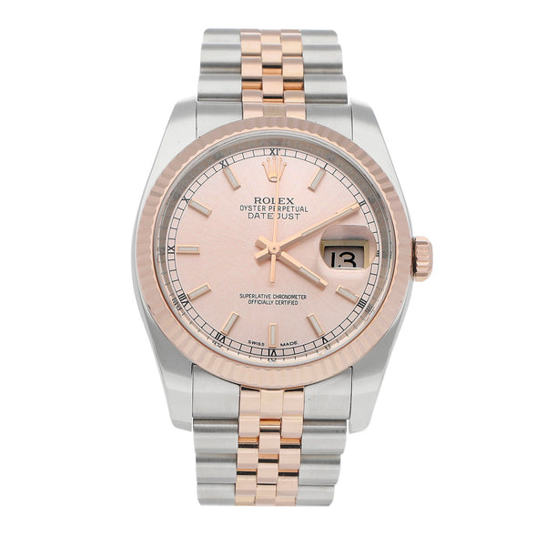 Reloj Rolex unisex modelo Oyster Perpetual DateJust vistas oro rosa 18 kilates.