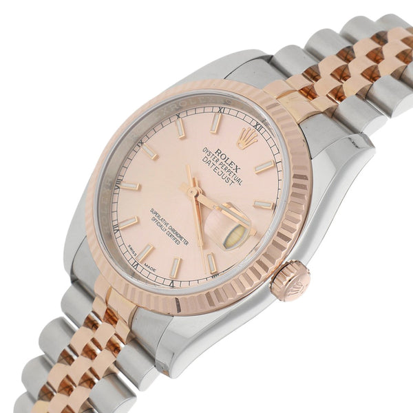 Reloj Rolex unisex modelo Oyster Perpetual DateJust vistas oro rosa 18 kilates.