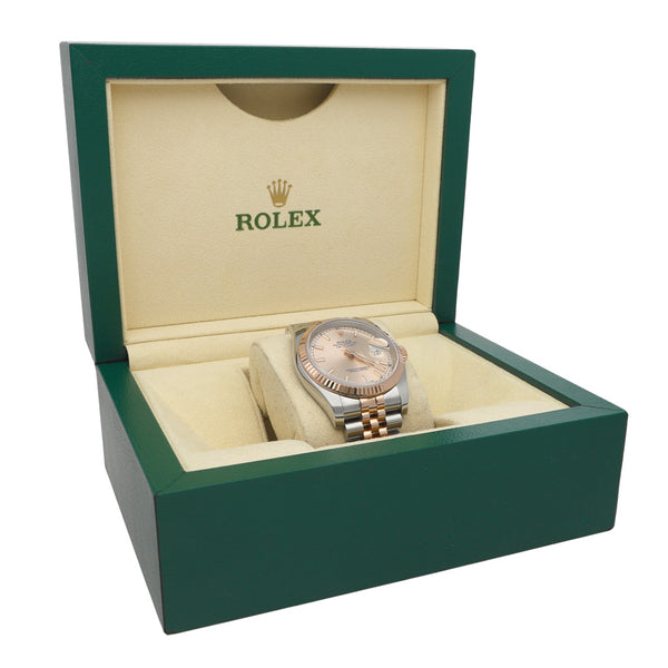 Reloj Rolex unisex modelo Oyster Perpetual DateJust vistas oro rosa 18 kilates.