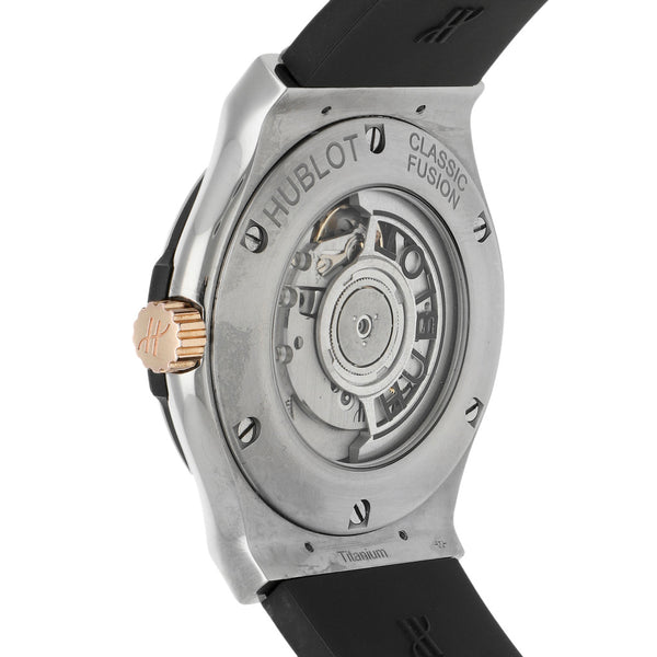 Reloj Hublot para caballero modelo Classic Fusion vistas en oro rosa 18 kilates.