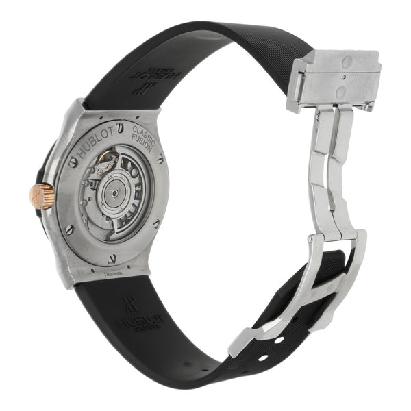 Reloj Hublot para caballero modelo Classic Fusion vistas en oro rosa 18 kilates.